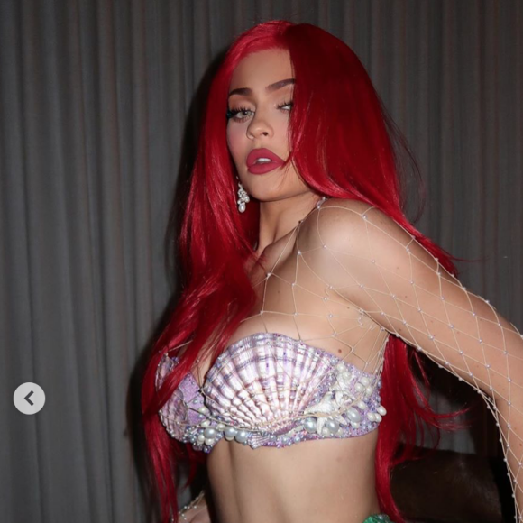 Kylie Jenner déguisée en Ariel, héroïne du dessin-animé La Petite Sirène, pour Halloween. Octobre 2019.