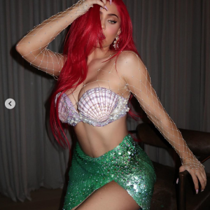 Kylie Jenner déguisée en Ariel, héroïne du dessin-animé La Petite Sirène, pour Halloween. Octobre 2019.