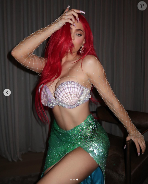 Kylie Jenner déguisée en Ariel, héroïne du dessin-animé La Petite Sirène, pour Halloween. Octobre 2019.
