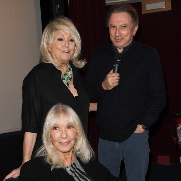 Exclusif - Mylène Demongeot avec Michel Drucker et sa femme Dany Saval au cinéma Mac Mahon à Paris le 27 octobre 2019 pour la projection lors de deux séances exceptionnelles du film "Signé Furax" de Marc Simenon, qu'elle organisait en hommage à son défunt mari. © Coadic Guirec/Bestimage