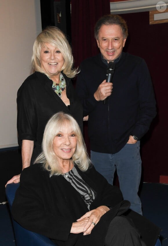 Exclusif - Mylène Demongeot avec Michel Drucker et sa femme Dany Saval au cinéma Mac Mahon à Paris le 27 octobre 2019 pour la projection lors de deux séances exceptionnelles du film "Signé Furax" de Marc Simenon, qu'elle organisait en hommage à son défunt mari. © Coadic Guirec/Bestimage