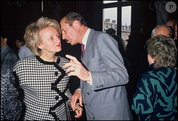 Jacques Chirac et Bernadette Chirac à Matignon, en 1988 à Paris.