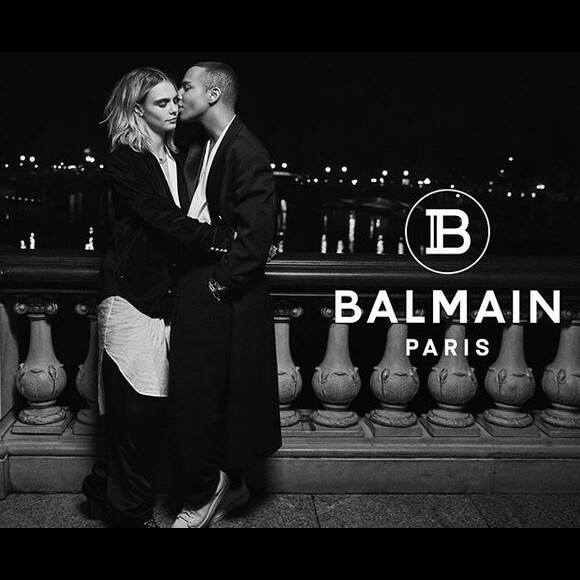 Cara Delevingne et Olivier Rousteing dans "A Night In Paris" ("Une Nuit à Paris"), pour Balmain. Novembre 2019.