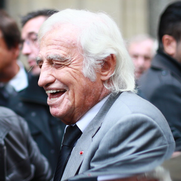 Jean-Paul Belmondo - Obsèques de Charles Gérard en la cathédrale arménienne Saint-Jean-Baptiste de Paris. Le 26 septembre 2019