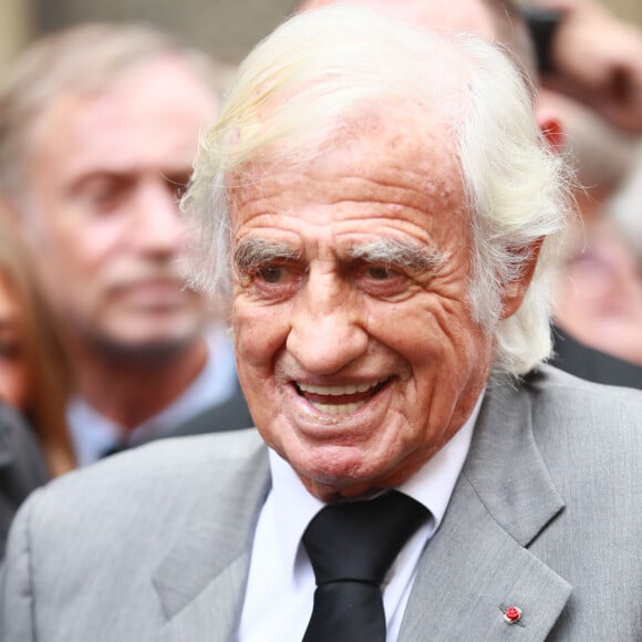 Jean-Paul Belmondo - Obsèques de Charles Gérard en la cathédrale arménienne Saint-Jean-Baptiste de Paris. Le 26 septembre 2019