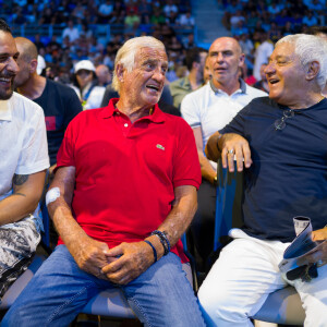 Maxim Nucci et Jean-Paul Belmondo lors du combat de boxe super-lourds "Tony Yoka - Alexander Dimitrenko" à l'Azur Arena. Tony Yoka a été déclaré vainqueur par K.O. à la 3ème reprise. Antibes, le 13 juillet 2019. © Lionel Urman/Bestimage