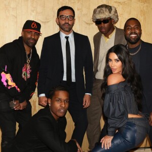 DJ Clue, A$AP Rocky, Riccardo Tisci, Tyler, The Creator, Kim Kardashian et Kanye West assistent à la présentation du clip de la chanson "Follow God" de Kanye West au magasin Burberry à New York, le 6 novembre 2019.