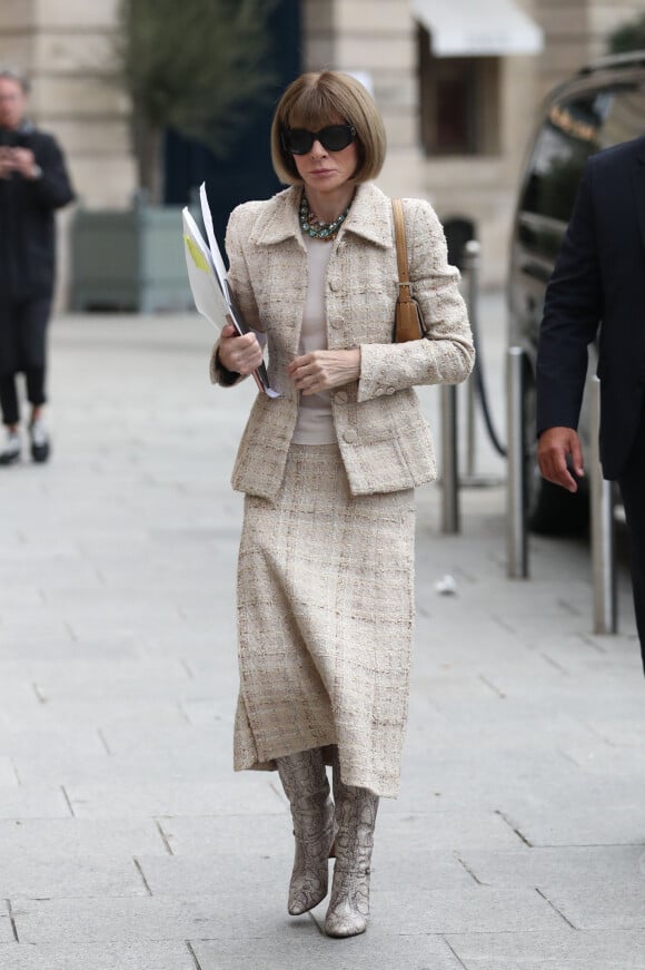 Anna Wintour à son arrivée à l'hôtel Ritz pendant la fashion week à Paris le 25 septembre 2019.