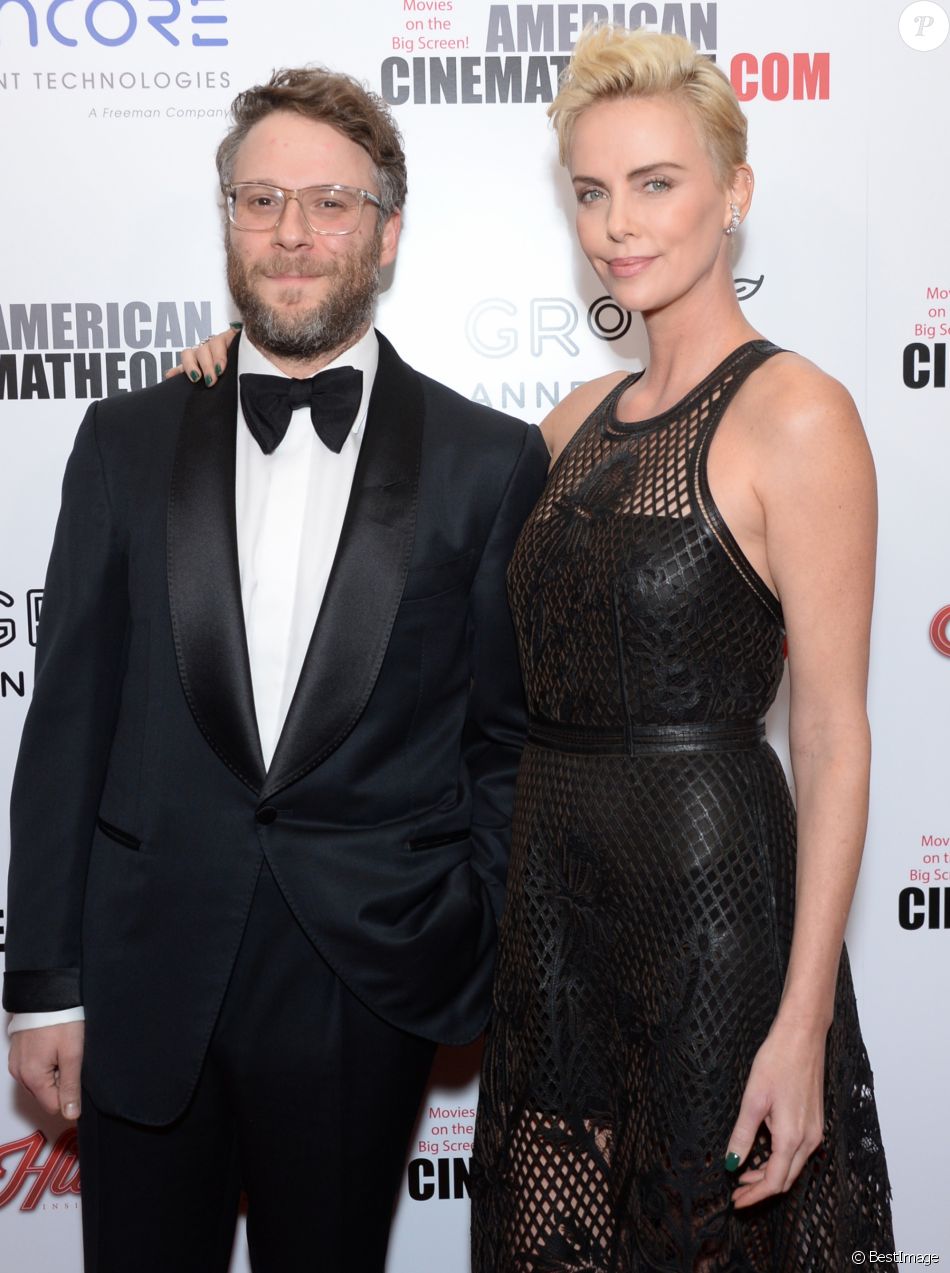 Seth Rogen, Charlize Theron - Photocall du 33ème American Cinematheque Awards Gala à Los Angeles le 8 novembre 2019.