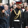 Le prince Harry, duc de Sussex, et Meghan Markle, duchesse de Sussex, assistent au 'Remembrance Day', une cérémonie d'hommage à tous ceux qui sont battus pour la Grande-Bretagne, à Westminster Abbey, le 7 novembre 2019.