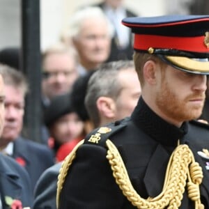 Le prince Harry, duc de Sussex, et Meghan Markle, duchesse de Sussex, assistent au 'Remembrance Day', une cérémonie d'hommage à tous ceux qui sont battus pour la Grande-Bretagne, à Westminster Abbey, le 7 novembre 2019.