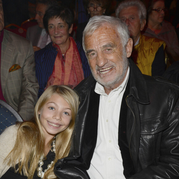 Jean-Paul Belmondo et sa fille Stella - Première de "Silvia" au Cirque Alexis Gruss à Paris le 28 octobre 2013