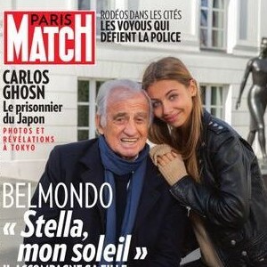 Jean-Paul Belmondo et sa fille Stella Belmondo en couverture de Paris Match, n°3680 du 14 novembre 2019.