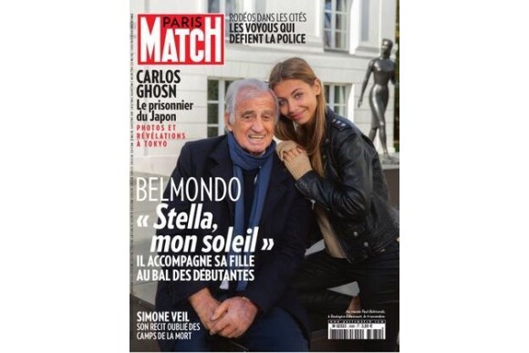 Jean-Paul Belmondo et sa fille Stella Belmondo en couverture de Paris Match, n°3680 du 14 novembre 2019.