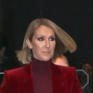 Celine Dion en look Tom Ford à la sortie de son hôtel à New York, le 14 novembre 2019