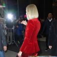 Celine Dion en look Tom Ford à la sortie de son hôtel à New York, le 14 novembre 2019