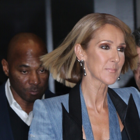 Céline Dion habillée en RVDK à la sortie de son hôtel à New York, le 14 novembre 2019