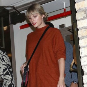 Exclusif - Taylor Swift quitte la Howard Gilman Opera House après le dernier concert de Madonna à Brooklyn, New York, le 13 octobre 2019.