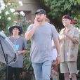 Exclusif - Justin Bieber et Scooter Braun ont été aperçus sur le tournage d'un clip à North Hollywood, le 26 juillet 2019.