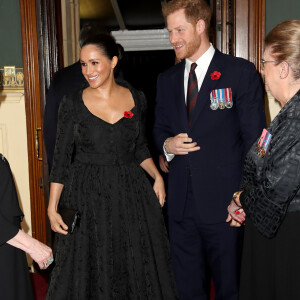 Le prince Harry, duc de Sussex, et Meghan Markle, duchesse de Sussex - La famille royale assiste au Royal British Legion Festival of Remembrance au Royal Albert Hall à Kensington, Londres, le 9 novembre 2019.