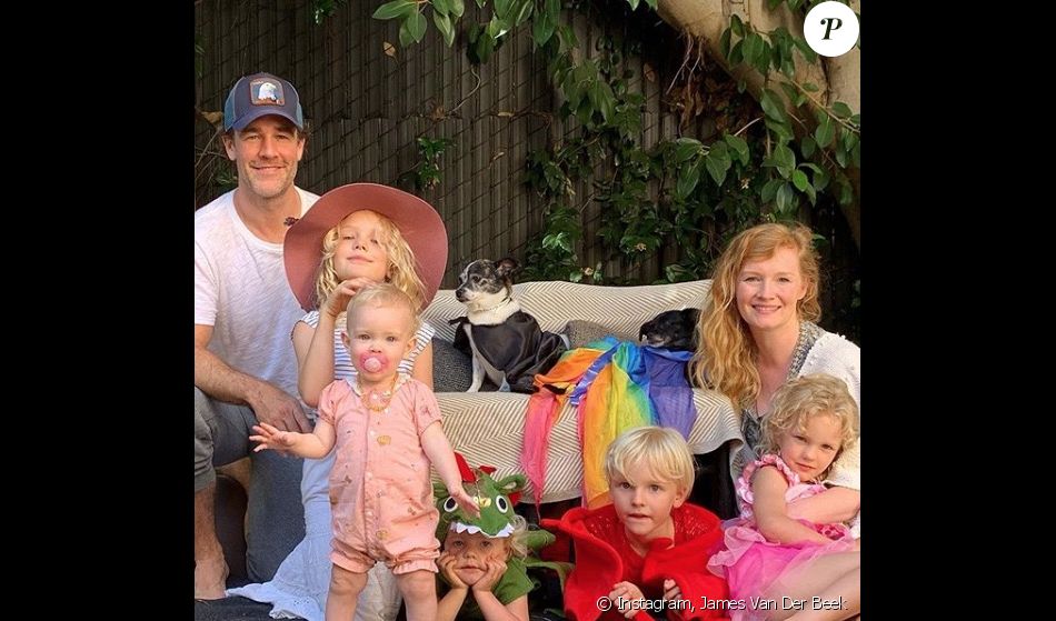 James Van Der Beek, son épouse Kimberly et leurs enfants Olivia, Annabel, Emilia et Joshua. Instagram. Le 26 août 2019.
