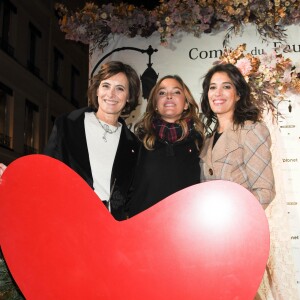 Inès de La Fressange, Sandrine Quétier et Laurie Cholewa - Illuminations rue du Faubourg Saint Honoré à Paris, le 19 novembre 2019. © Coadic Guirec/Bestimage