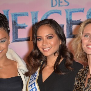 Alicia Aylies (Miss France 2017), Vaimalama Chaves (Miss France 2019) et Sylvie Tellier - Projection exceptionelle de "La Reine des Neiges 2 " au Grand Rex à Paris le 13 novembre 2019. © Veeren Ramsamy/Bestimage