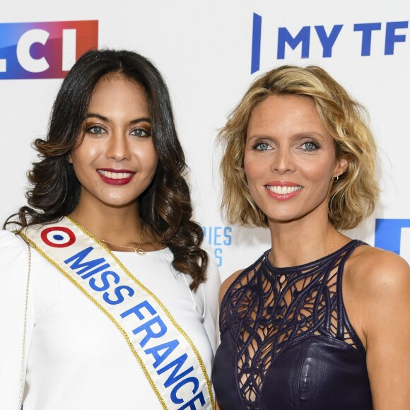 Vaimalama Chaves (Miss France 2019) et Sylvie Tellier - Soirée de rentrée 2019 de TF1 au Palais de Tokyo à Paris, le 9 septembre 2019. © Pierre Perusseau/Bestimage