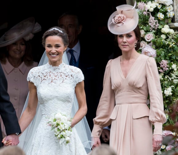Pippa Middleton et sa soeur Catherine (Kate) Middleton, duchesse de Cambridge - Mariage de P. Middleton et J. Matthew, en l'église St Mark Englefield, Berkshire, Royaume Uni, le 20 mai 2017.