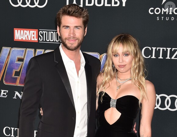 Miley Cyrus et son mari Liam Hemsworth - Avant-première du film "Avengers : Endgame" à Los Angeles, le 22 avril 2019.