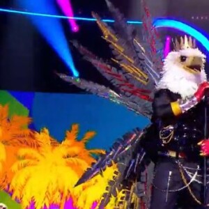 Portrait et performance de l'Aigle, personnage de "Mask Singer", sur TF1.