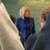 Brigitte Macron est retournée au lycée La Providence d'Amiens où elle a enseigné les lettres et le théâtre, et où elle a rencontré Emmanuel Macron. Photo publiée sur Instagram par Tristan Bromet, le chef de cabinet de Brigitte Macron.