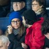 Sandrine Quétier et un ami assistent au match Paris Saint-Germain - Lille pour la 14e journée du championnat de Ligue 1 Conforama, au Parc des Princes. Paris, le 22 novembre 2019.