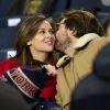Ophélie Meunier et son mari Mathieu Vergne assistent au match Paris Saint-Germain - Lille pour la 14e journée du championnat de Ligue 1 Conforama, au Parc des Princes. Paris, le 22 novembre 2019.