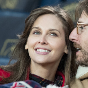Ophélie Meunier et son mari Mathieu Vergne assistent au match Paris Saint-Germain - Lille pour la 14e journée du championnat de Ligue 1 Conforama, au Parc des Princes. Paris, le 22 novembre 2019.