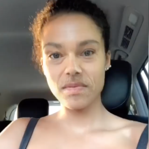 Tina Kunakey souhaite un joyeux anniversaire à Vincent Cassel avec un face swap. Le 23 novembre 2019.