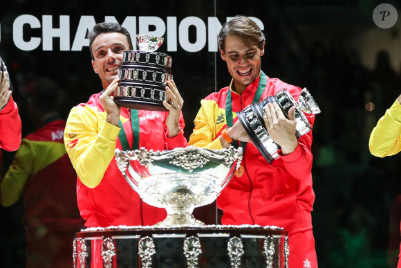 Rafael Nadal - L'Espagne remporte la Coupe Davis à Madrid, le 24 novembre 2019, grâce à la victoire de Rafael Nadal contre Denis Shapovalov (6-3, 7-6).