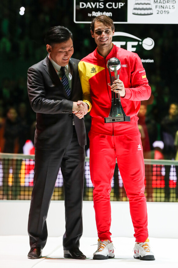 Rafa Nadal - L'Espagne remporte la Coupe Davis à Madrid, le 24 novembre 2019, grâce à la victoire de Rafael Nadal contre Denis Shapovalov (6-3, 7-6).