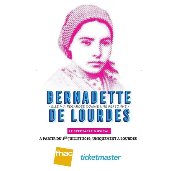Affiche de la comédie musicale "Bernadette de Lourdes", qui se joue uniquement à l'espace Robert Hossein, à Lourdes.