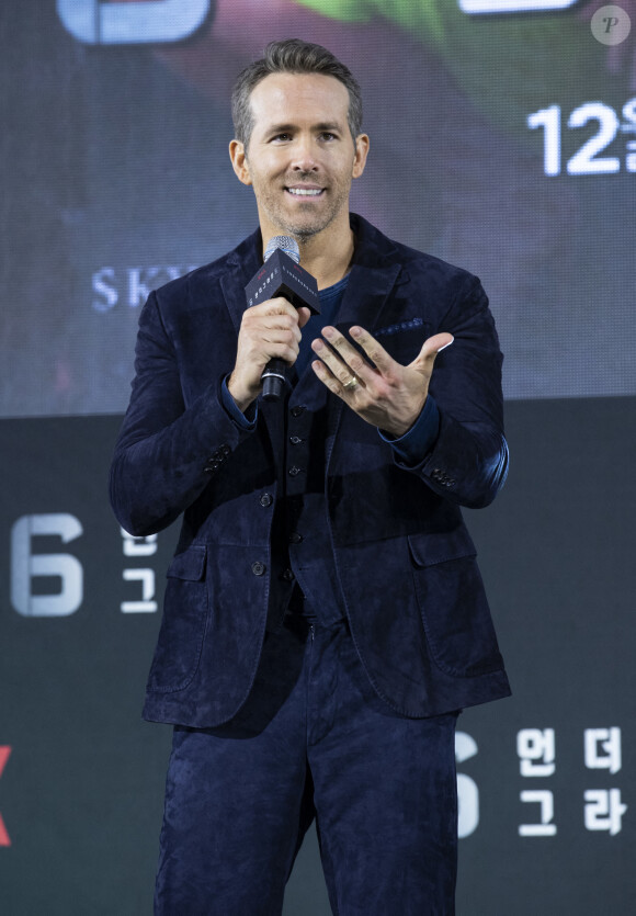 Ryan Reynolds à l'avant-première du film "Six Underground" (Netflix) à Séoul, en Corée du Sud, le 2 décembre 2019.