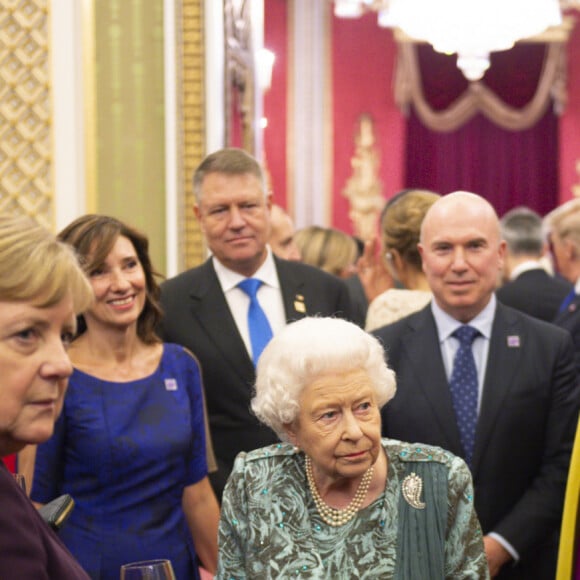 La reine Elisabeth II d'Angleterre, Melania Trump, Angela Merkel - La reine Elisabeth II d'Angleterre donne une réception à Buckingham Palace à l'occasion du Sommet de l'Otan à Londres, le 3 décembre 2019.