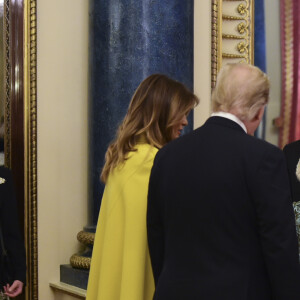 La reine Elisabeth II d'Angleterre, Melania Trump, Donald Trump, le prince Charles, Camilla Parker Bowles - La reine Elisabeth II d'Angleterre donne une réception à Buckingham Palace à l'occasion du Sommet de l'Otan à Londres, le 3 décembre 2019.