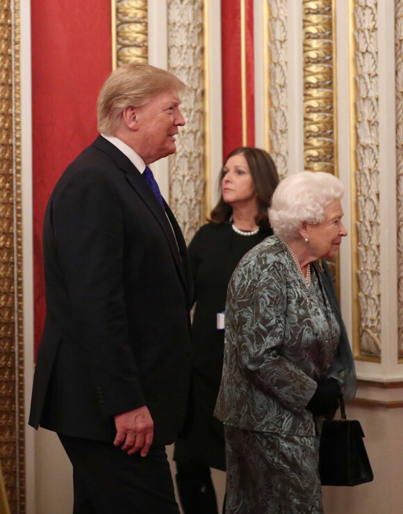 La reine Elisabeth II d'Angleterre, Donald Trump - La reine Elisabeth II d'Angleterre donne une réception à Buckingham Palace à l'occasion du Sommet de l'Otan à Londres, le 3 décembre 2019.