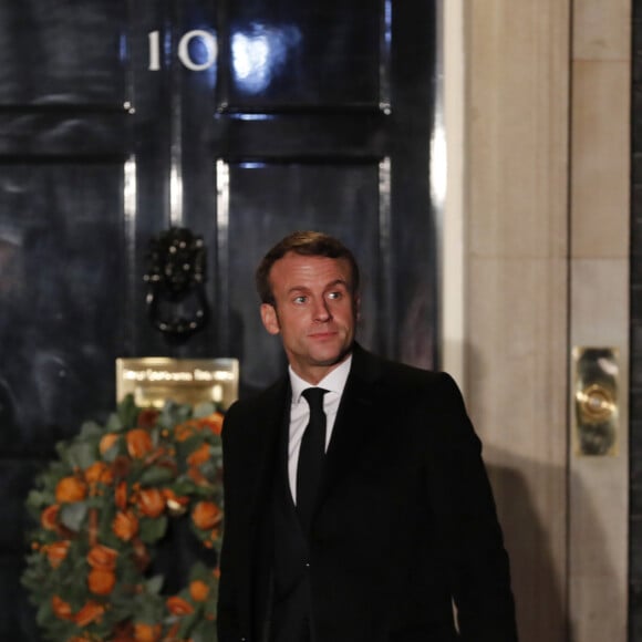 Emmanuel Macron lors d'une réception chez le Premier Ministre Britannique Boris Johnson au 10 Downing Street. Royaume-Uni, Londres, 3 décembre 2019.