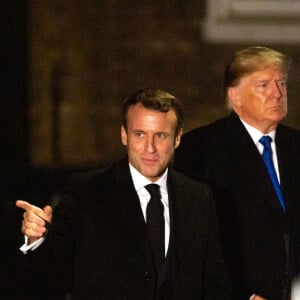 Emmanuel Macron, Donald Trump et Mélania Trump lors d'une réception chez le Premier Ministre Britannique B. Johnson au 10 Downing Street. Royaume-Uni, Londres, 3 décembre 2019. © Alain Rolland/Imagebuzz/Bestimage