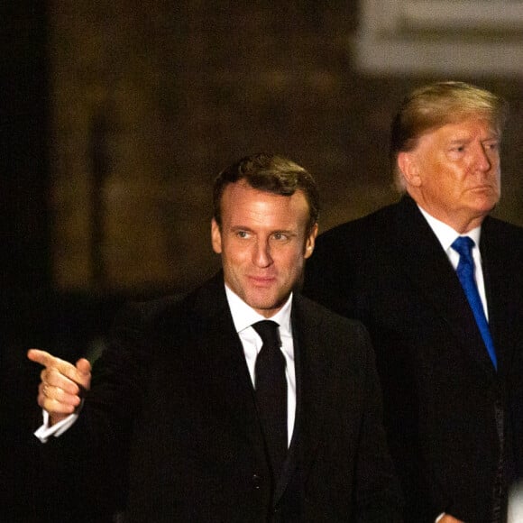 Emmanuel Macron, Donald Trump et Mélania Trump lors d'une réception chez le Premier Ministre Britannique B. Johnson au 10 Downing Street. Royaume-Uni, Londres, 3 décembre 2019. © Alain Rolland/Imagebuzz/Bestimage