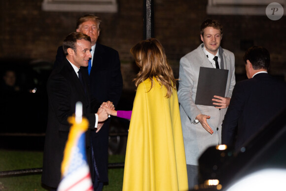 Emmanuel Macron, Donald Trump et Mélania Trump lors d'une réception chez le Premier Ministre Britannique B. Johnson au 10 Downing Street. Royaume-Uni, Londres, 3 décembre 2019. © Alain Rolland/Imagebuzz/Bestimage