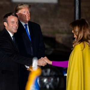 Emmanuel Macron, Donald Trump et Mélania Trump lors d'une réception chez le Premier Ministre Britannique B. Johnson au 10 Downing Street. Royaume-Uni, Londres, 3 décembre 2019. © Alain Rolland/Imagebuzz/Bestimage