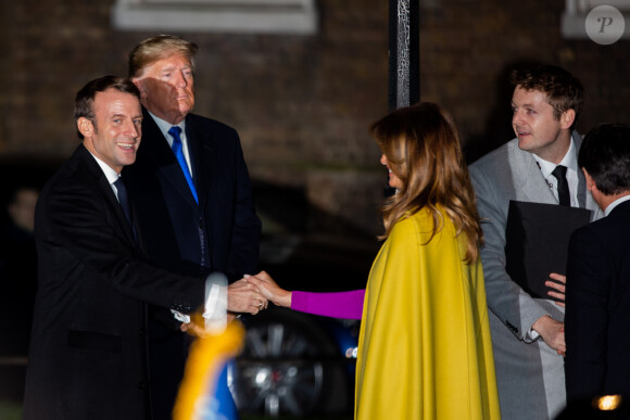 Emmanuel Macron, Donald Trump et Mélania Trump lors d'une réception chez le Premier Ministre Britannique B. Johnson au 10 Downing Street. Royaume-Uni, Londres, 3 décembre 2019. © Alain Rolland/Imagebuzz/Bestimage