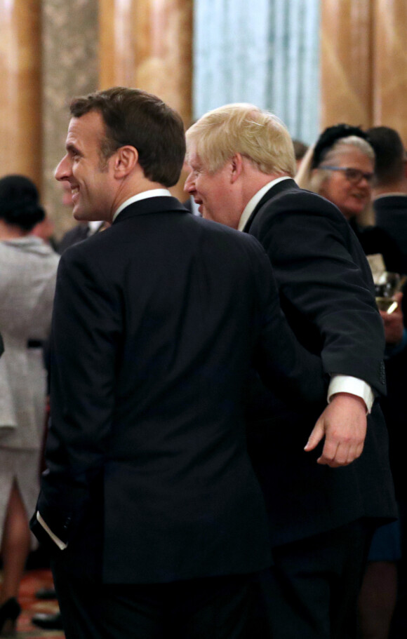 Le président Emmanuel Macron, Boris Johnson - Réception au palais de Buckingham en l'honneur des participants à l'anniversaire des 70 ans de l'Otan le 3 décembre 2019.